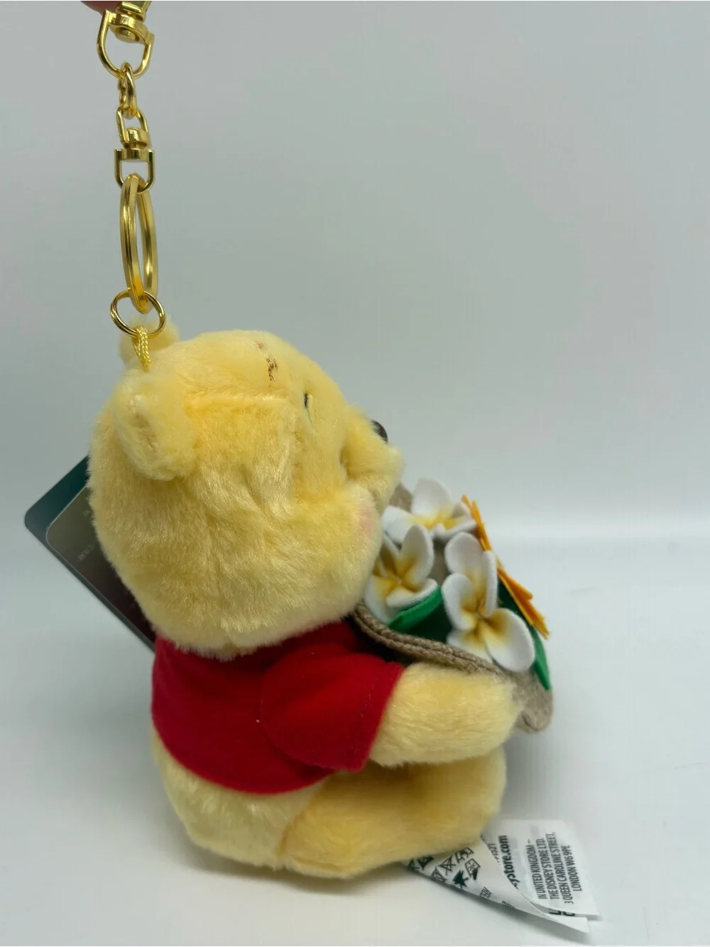 Disney Store Japan Winnie the Pooh Plush Keychain with Sunflower Bag